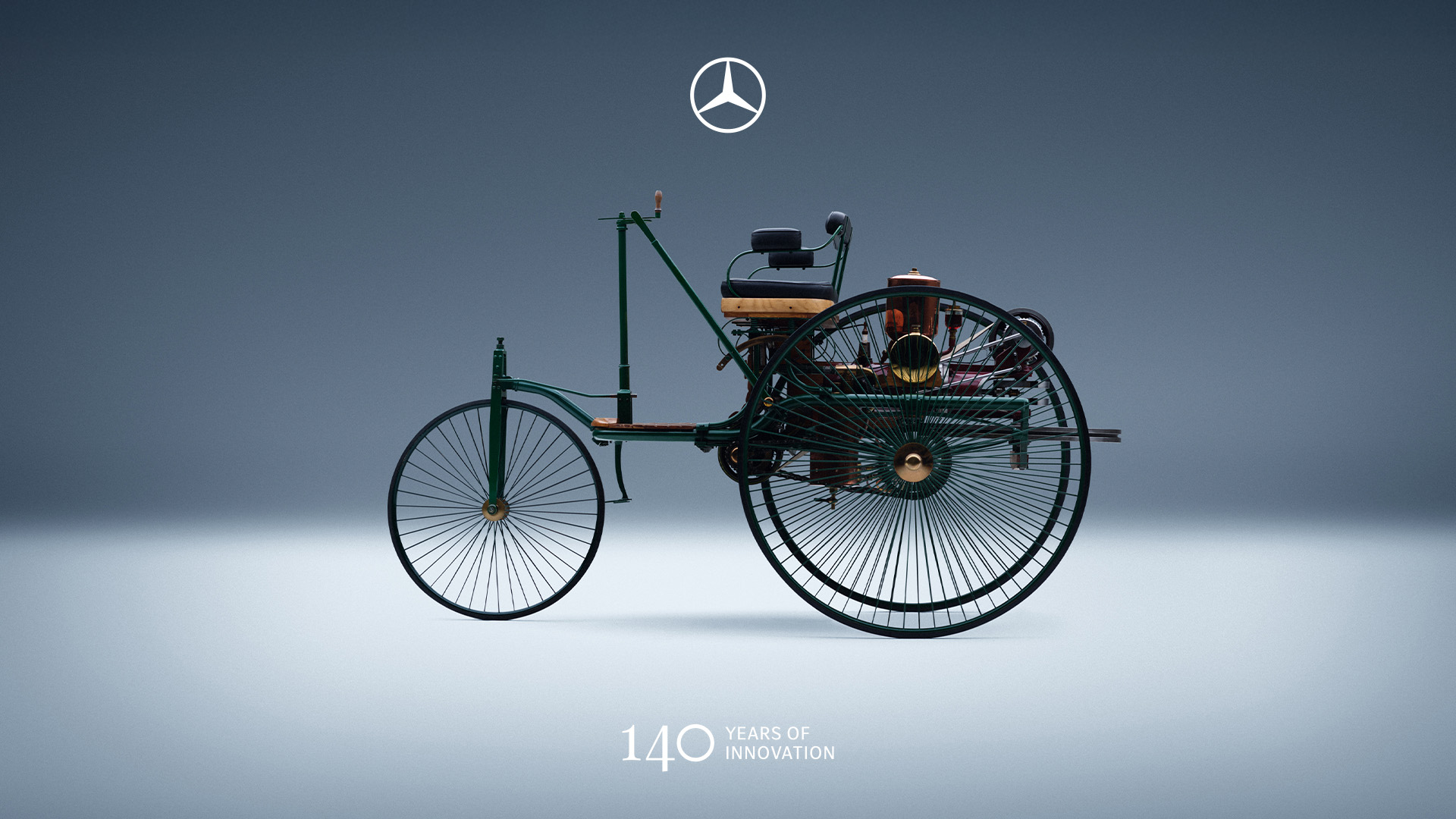 圖1、1886 年誕生的 Patent Motorwagen，是世界上第一輛正式申請專利的汽車，也被視為現代汽車文明的起點。